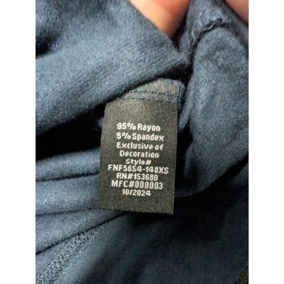 NWT Joei & i ROSE RHINESTONE LONG SLEEVE T-SHIRT Navy Blue Cotton Size 2X - Picture 5 of 6